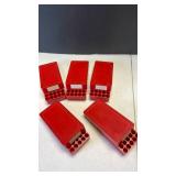 Red plastic .45 ammo cartridge boxes