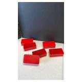 Ammo Safe red plastic.38 sp ammo cartridge boxes