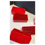 Ammo Safe red plastic.38 sp ammo cartridge boxes