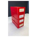 Ammo Safe red plastic.38 sp ammo cartridge boxes