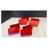 Ammo Safe red plastic.38 sp ammo cartridge boxes