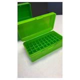Case Guard 50 green plastic 30-30 and other and .44 mag ammo cartridge boxes