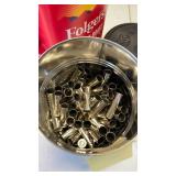 .357 MAG coffee can half full of shells with small coffee can of primed ready to load shells