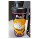 Alliant Powder Bullseye smokeless pistol powder (1 is 1/4 full other is just above that)