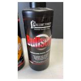 Alliant Powder Bullseye smokeless pistol powder (1 is 1/4 full other is just above that)