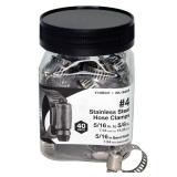 3/8 in.-5/8 in. Stainless Steel Hose Clamp Jar -No. 4 (40-Pack)