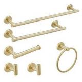 BWE 6-Piece Modern Bath Hardware Set, Brushed Gold