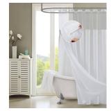 Spa 251 Waffle Complete Shower Curtain With Detachable Liner Bedding