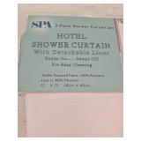 Spa 251 Waffle Complete Shower Curtain With Detachable Liner Bedding