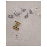 VEVETTA (6 Pack) Wall Mount Stainless Steel J-Hook Towel Hook Bath Hook in Brushed Gold