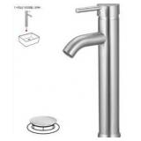 BWE Single Hole Single Handle Bathroom Vessel Sink Faucet With Drain Assembly in Brushed Nickel