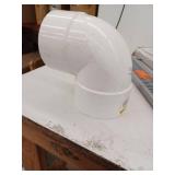 NDS Schedule 35 6 in. Hub each X 6 in. D Hub PVC Elbow 1 pk