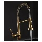 Gold-Tone Pull-Down Kitchen Faucet