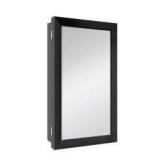 Glacier Bay Black Medicine Cabinet with Mirror 15x26"