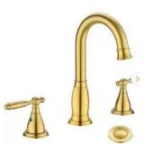 Brushed Gold Widespread Bathroom Faucet