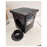 NDS 12 in. Square Catch Basin Drain Kit with 2-Opening Catch Basin Steel Grate 2-Outlet Adapters 1-Outlet Plug