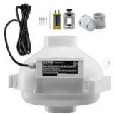 VEVOR 4-3.5 in. Radon Fan Installation Kit, Quiet 260 CFM Radon Mitigation Fan System Kit with 2-Couplers, Pressure Indicator