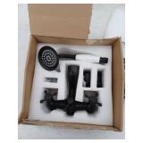 BWE 3-Handle Wall Mount Claw Foot Tub Faucet with Hand Shower in Matte Black