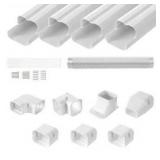 Mini Split Line Set Cover 3 in. W x 15.8 ft. L PVC Decorative Pipe Line Cover for Air Conditioner with 4 Straight Ducts