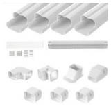 Mini Split Line Set Cover 3 in. W x 15.8 ft. L PVC Decorative Pipe Line Cover for Air Conditioner with 4 Straight Ducts