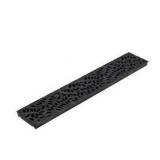 NDS Spee-D Channel Drain Grate, 4-7/16 in. wide X 2 ft. long, Decorative Botanical Design, Black Plastic