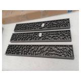 NDS Spee-D Channel Drain Grate, 4-7/16 in. wide X 2 ft. long, Decorative Botanical Design, Black Plastic