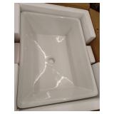 Eridanus Denbigh Crisp White Ceramic 20 in. Single Bowl Farmhouse Apron Kitchen Sink with Bottom Grid and Pop-up Drain