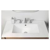 Eridanus Tucson 30 in. W x 18 in. D Vitreous China Single Sink Vanity Top in White with 3-Faucet Holes, 8 in. Widespread