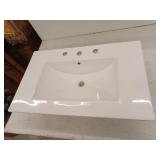 Eridanus Tucson 30 in. W x 18 in. D Vitreous China Single Sink Vanity Top in White with 3-Faucet Holes, 8 in. Widespread