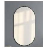 Glacier Bay 18 in. W x 30 in. H Oval Shape Aluminum Framed Wall Bathroom Vanity Mirror in Black