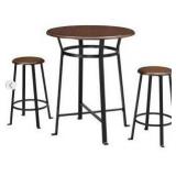 3 Piece Round Pub Set with Metal Base