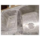 eModernDecor Topmount Drop In Stainless Steel 33 in. x 22 in. x 9 in. Deep 1 Faucet Hole Double Bowl 60/40 Kitchen Sink Combo