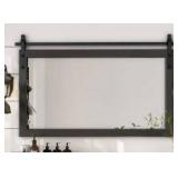 HOMEIBRO Farmhouse 40 in. W x 26 in. H Rectangle Framed Wall Bathroom Vanity Mirror Accent Mirror in Black