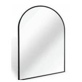 Banbury 24 in. W x 26 in. H Arch mirror Wall Bathroom Vanity Mirror in Brushed Nickel