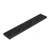 NDS Spee-D Channel Drain Grate, 4-7/16 in. wide X 2 ft. long, Decorative Botanical Design, Black Plastic, 3 Pieces