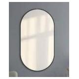 Glacier Bay 18 in. W x 30 in. H Oval Shape Aluminum Framed Wall Bathroom Vanity Mirror in Black