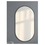 Glacier Bay 18 in. W x 30 in. H Oval Shape Aluminum Framed Wall Bathroom Vanity Mirror in Black