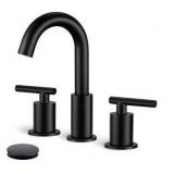 MTTCLE 8 in. Widespread Double Handles Bathroom Faucet with Pop-Up Drain in Matte Black