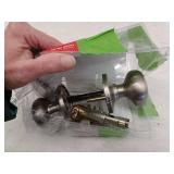 Kwikset SmartKey Security Satin Nickel Entry Knob KW1 2-3/4 in.