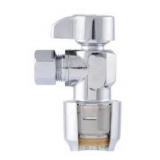 SharkBite 1/2-in Push-to-connect x 3/8-in Compression Brass Quarter turn Stop Angle valve
