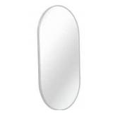 Oval Bathroom Mirror, 20 in. x 28 in. Silver frame Oval Bathroom Mirror Wall Pill Shaped Mirror, Oval Wall Mirror