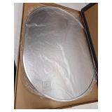 Oval Bathroom Mirror, 20 in. x 28 in. Silver frame Oval Bathroom Mirror Wall Pill Shaped Mirror, Oval Wall Mirror
