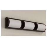 allen + roth Kinsley 22-in 3 -Light Bronze Integrated LED Modern/contemporary Vanity Light