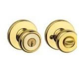 Kwikset Keyed Knob, Polished Brass