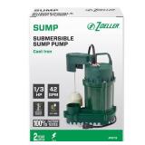 Zoeller 4003460 0.33 HP 42 GPH Cast Iron Vertical Float Switch AC Bottom Suction Submersible Sump Pump