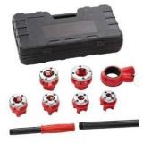 Ratchet Pipe Threader Kit, 1/4 in. NPT-1-1/4 in. NPT Manual Ratcheting Pipe Threader, Portable Pipe Threading Tool Set