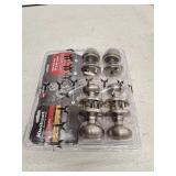 Kwikset SmartKey Security Classic Satin Nickel Entry Knob and Single Cylinder Deadbolt KW1 2-3/4 in.