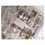 RELIABILT Baron Satin Nickel Exterior Single-Cylinder Deadbolt and Keyed Entry Door Knob, 2 Pack