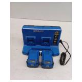 Kobalt 24V Max Lithium-Ion Dual Port Battery Charger With 2 24V 5.0 Ah Batteries