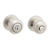 Kwikset SmartKey Security Satin Nickel Entry Knob KW1 2-3/4 in.